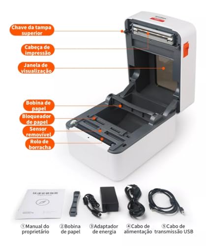 Impressora Térmica PortáTil Adaptativa De Etiquetas De 118mm