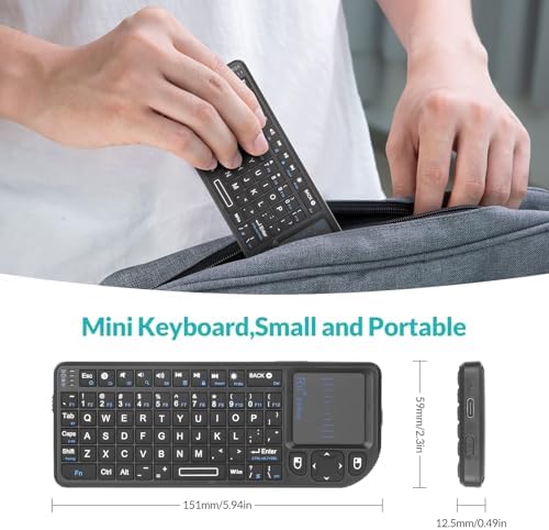 Rii Mini Keyboard with Touchpad,Bluetooth Keyboard Backlit,Handheld Wireless Keyboard for Smart TV,Android TV Box,Fire TV Stick,HTPC,Projector,PC,Smartphone,Office,Home - 4