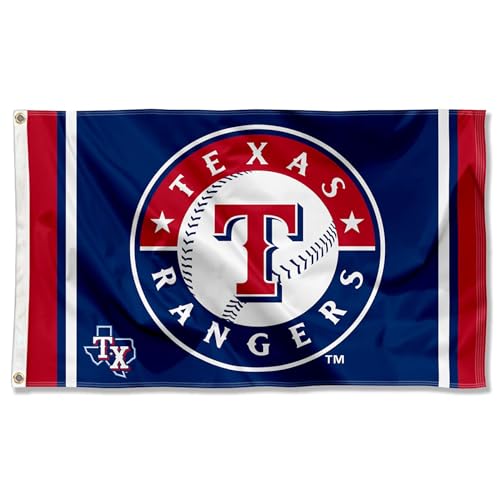 Texas Rangers Circle Logo 3x5 Foot Grommet Banner Flag