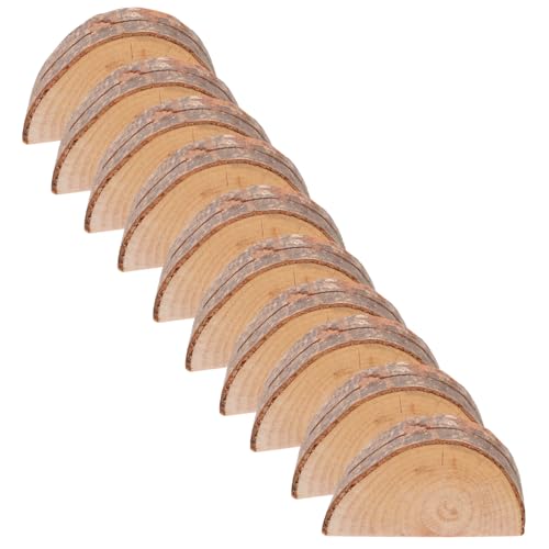 MUCKLILY Set of 10 Photo Holders Wooden Bark Stumps Table Card Holders for Wedding Banquet Party Decorations