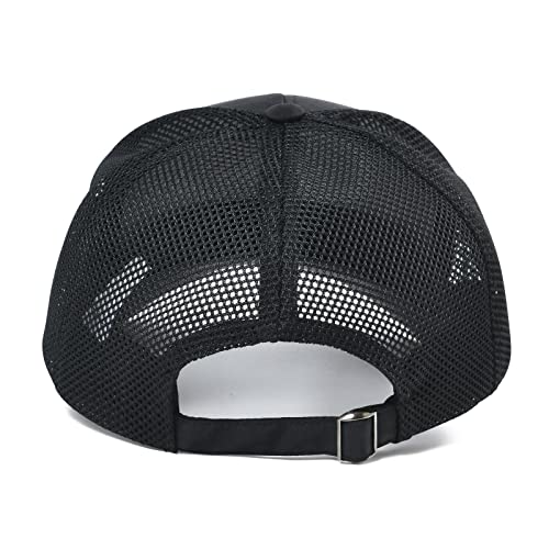 Feinion Quick Dry Baseball Hat Outdoor Ball Cap Adjustable Dad Hat Sports Caps For Men (Camouflage Black/Mesh) #TOP3