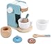 JUWUGU Toys Holz Kaffeemaschine Set,Zubehör für Kinderküche und Kaufladen, Spielzeug für Kinder ab 3 Jahren, Weiß, Blau…