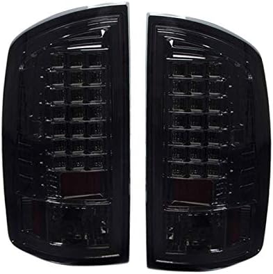 Compatible/Replacement For 2007-2008 Ram 1500/2007-2009 Ram 2500 3500 Led Tail Lights Smoked Lens/Chrome Housing