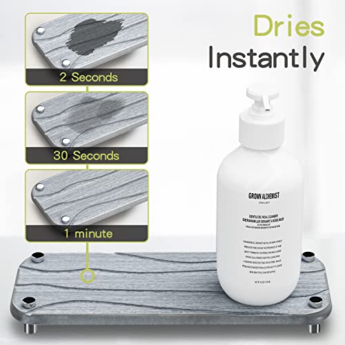 Puruskoto 2 Pack Instant Dry Sink Organizer For Bathroom & Kitchen, Fast Drying Stone Sink Tray, Diatomaceous Earth Bathroom Countertop Organizer, Kitchen Sponge Holder Sink Caddy,Lifstyle Drying Rack #TOP3