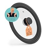 Rachs KOCHWERK Universal-Glasdeckel mit Silikonrand | Topfdeckel & Pfannendeckel | passend für Ø 24, 26, 28 cm | hitzebeständig, spülmaschinenfest & platzsparend | inkl. Cool-Touch Griff