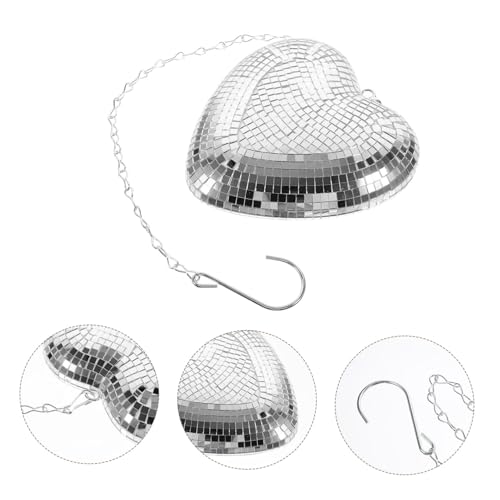 Adorno colgante en forma de corazón con superficie reflectante para fiestas, bodas y celebraciones reutilizables miniatura 5