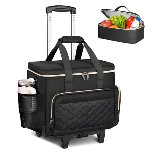 Ytonet Rolling Teacher Bag with Lunch Carrier