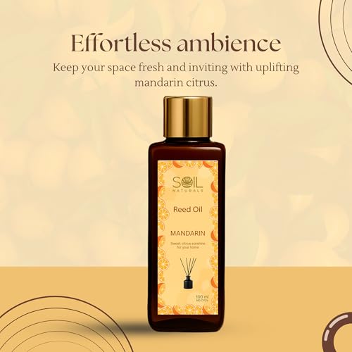 Image of Mandarin Reed Diffuser Oil -100 ml| Pure Natural Mandarin Aroma | Reed Diffuser Refill | Home, Office Long-Lasting Aromatic Fragrance Non-Toxic Reed Oil for Diffusers | ISO & GMP