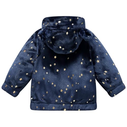 Image of Baby Girl Winter Fleece Coat Toddler Boy Jacket Infant With Hood Warm Outerwear