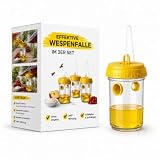 3X Wespenfalle f&uuml;r Drau&szlig;en - Schnelle & Effektive Wespenabwehr gegen Wespen Garten - Terasse - Au&szlig;enbereich (3X Wespenfalle)