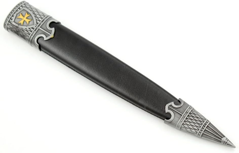 Snake Eye Tactical Fantasy Mason Knight Crusader Protected Hunting Knife (Gold & SIlver)