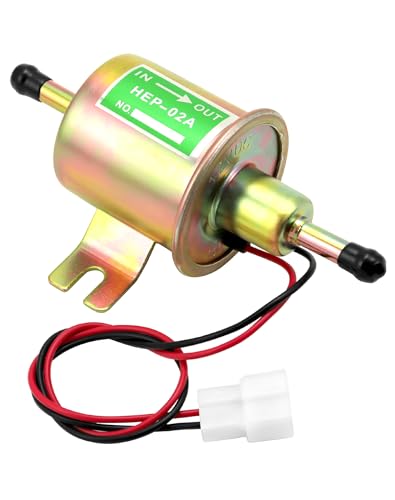 QWORK® Bomba de combustible de latón de 12 V, bomba de combustible electrónica, modelo HEP-02A, para gasolina y diésel