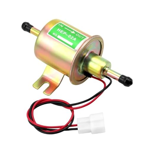 QWORK® Bomba de combustible de latón de 12 V, bomba de combustible electrónica, modelo HEP-02A, para gasolina y diésel