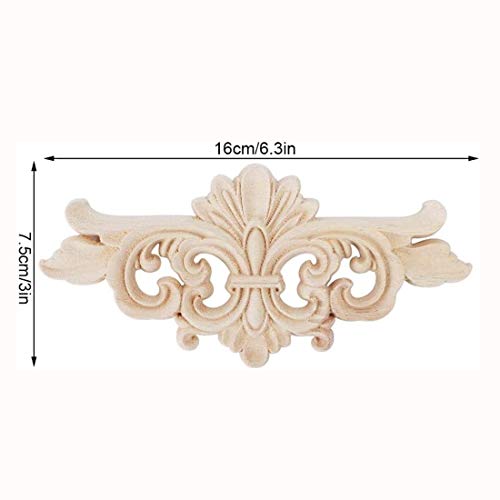 2 Stücke Blume Geschnitzte Lange Onlay Applique Carving Aufkleber Möbel Tür Dekoration(16 * 7.5CM)
