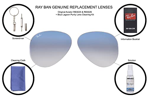 Ray Ban RB3025 3025 RayBan Sunglasses Replacement Lenses Light Blue Grad Size-58 - Image 3