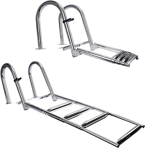 Escalera para piscina plegable de acero inoxidable para pontón miniatura 7
