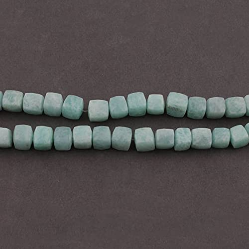 Perles amazonite 9mm-10mm briolettes en cube facetté pour enfilage et création bijoux SB155