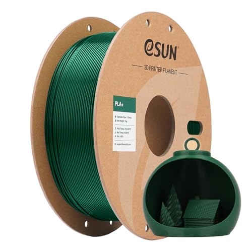 Image of eSUN PLA+ Filament 1.75mm 1KG, 3D Printer Filament Dimensional Accuracy + /- 0.03mm, 1kg Cardboard Spool(2.2lbs) 3D Printing Filament, Fits for Most FDM 3D Printers(Pine Green)