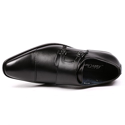 Metrocharm MC103 Men's Double Monk Strap Cap Toe Slip On Loafers Dress Shoes4