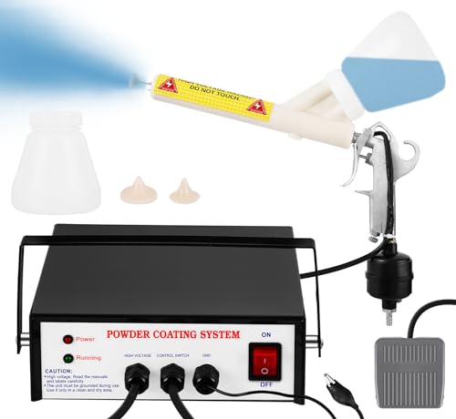 MXBAOHENG Electrostatic Powder Coating Spray Gun 30-50KV with 3 Nozzles