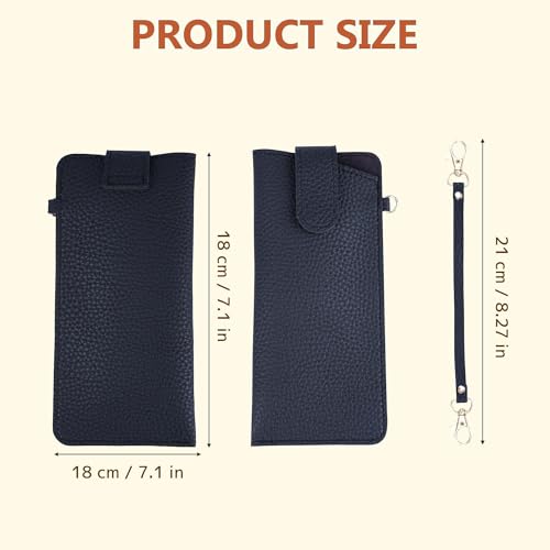 Image of Leather Sunglasses Pouch with Holster Clip, Portable Eyeglass Organizer Pouch Bags for Travel Hanging Backpack