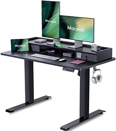 Amazon.com: Marsail Electric Standing Desk with Dual Drawers, 48 x 24 ...