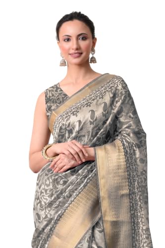 Image of MIRCHI FASHION Saree for Woman | Art Silk Floral Printed Ethnic Occasional Sari with Blouse