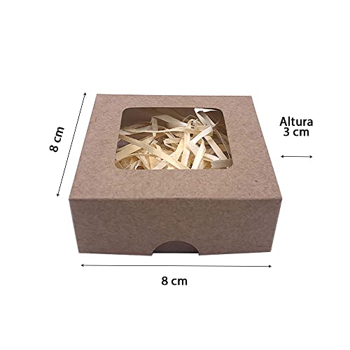 100 Caixas Para 4 Brigadeiro Visor Bombom Brigadeiro Trufas Doces (Kraft)