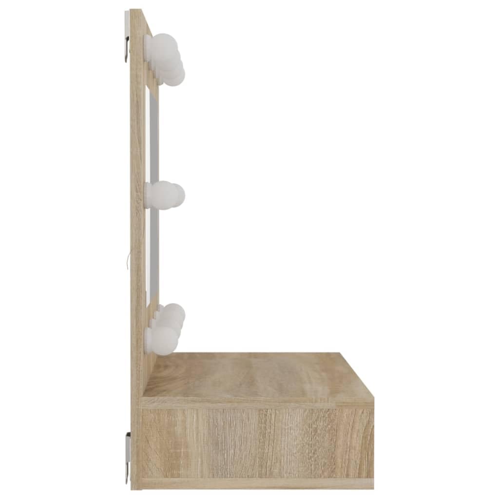 Helloshop26 Armoire à Miroir avec LED 60 x 31,5 x 62 cm chêne 02_0006670