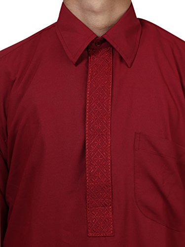 Image of SOJANYA (Since 1958 Men's Soft & Comfortable Cotton Blend Solid Pathani Set-Perfect for Eid & Holi Celebrations