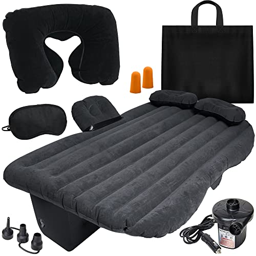 La Mejor Lista de Camas y almohadas hinchables y accesorios al mejor precio. 49 VaygWay - Colchón inflable de aire para coche, cama de aire con kit de bomba, asiento trasero, cojín de cama hinchable para camping, día festivo, almohadilla para dormir con 2...