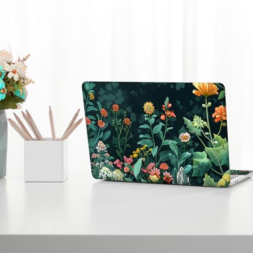 Image of Laptop Skin Sticker Decal,13.3 inch 14 inch 15 inch 15.4 inch 15.6 inch Laptop Vinyl Skin Sticker Cover, Art Decal Protector with Free 2 Wrist Pads, Green Daisy Leaves