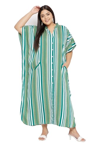 Kaftan Plus Size Women Dress Button Down Kimono Side Slit Maxi Dresses Two Side Pocket Caftan for Evening Wear