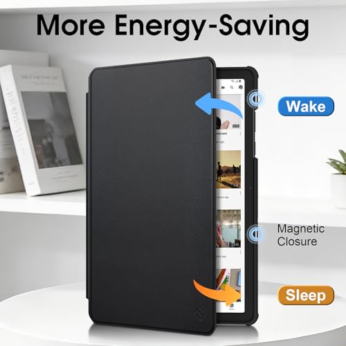 Fintie Hülle für Samsung Galaxy Tab A11+ Plus 11\ 2025 / Tab A9+ Plus 11 Zoll 2023, Slim TPU Folio Tablet Schutzhülle mit Standfunktion, Schwarz
