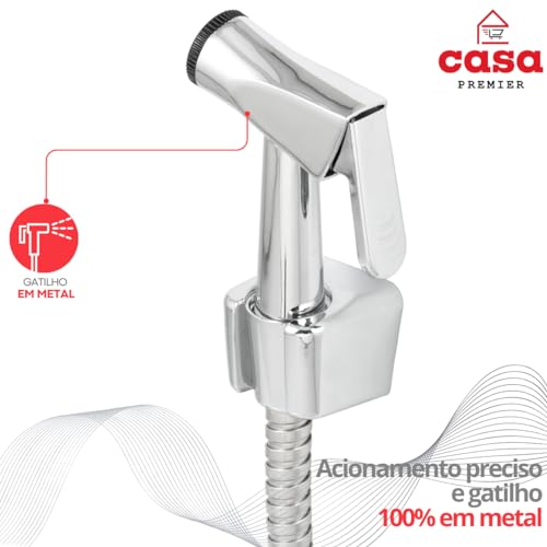 PREMINOX - Ducha Higiênica Luxo 100% Metal - Sistema 1/4 Volta Alta Durabilidade Design Moderno
