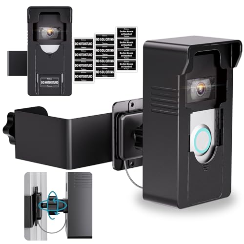 Anti-Theft Doorbell Mount with Ring Blink: 360 Adjustable Angle Wireless Camera Holder No Drill for Apartment Door - Video Wired Mounting Bracket for Brick Concrete Wall Renter Friendly Home House