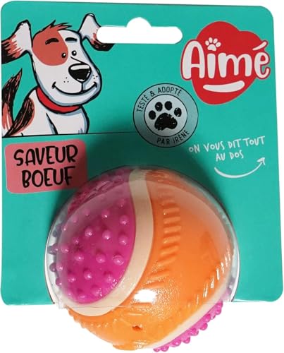 Balle à Mâcher Saveur Bœuf pour Chien 5-en-1