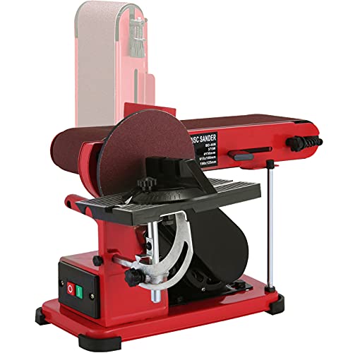 VEVOR Belt Sander 4" x 36", Disc Combo Sander 6",Electric Adjustable Bench Belt Sander 375W,Grinder Bench Sanding Machine With 4 Rubber Foot Pad