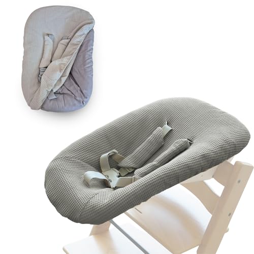Image of Cotton Cover Sheet Compatible with Stokke Tripp Trapp High Chair Newborn Set (Ivory Mist)