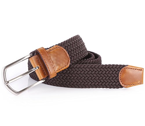 Image of 2pcs Men's Stretch Woven 1.3 inch Wide Elastic Braided Belts