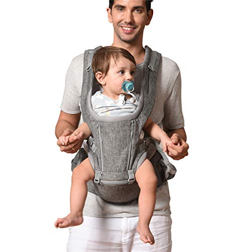 Bable 6in1 Baby Carrier with Hip Seat, 360 Ergonomic Front and Back