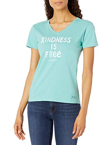 Life is Good Women\'s Standard Crusher V-Neck Graphic T-Shirt, Night Black, XX-Large
