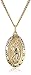 14k Gold-Filled Oval Saint Christopher Pendant Necklace with Black Lettering and Gold Plated Stainless Steel Chain, 20"
