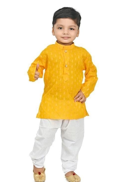 Kids Traditional Kurta Pajama Suit Festival & Wedding Outfit-image-4