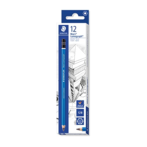 Staedtler Mars Lumograph Crayons à papier 10B pour dessin technique et artistique Boîte en carton avec 12 crayons 10B assortis 100 10B VE - vue 7
