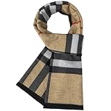 Kotashion Bufanda de Invierno Hombre Moderna de Negocios a Cuadros Cálida Suave y Agradable para la Piel Regalo para Hombre