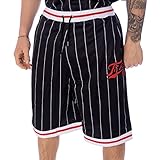  FUBU Varsity Pinstriped Mesh Short Herren Black red White XL