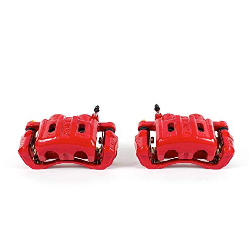 Image of Disc Brake Caliper Set, Red, Powdercoated with Bracket S4670A