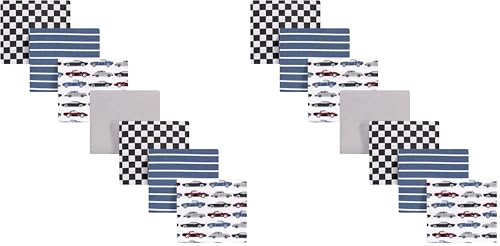 Image of Hudson Baby Unisex Baby Cotton Flannel Receiving Blankets Bundle, Vintage Cars, One Size (Pack of 2)