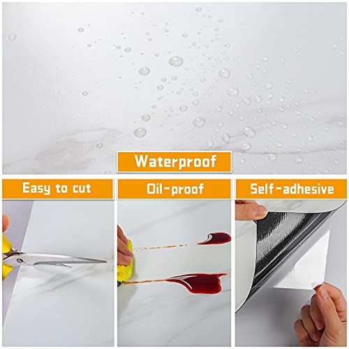 Chichome 16 Pack Peel And Stick Floor Tile Bathroom Waterproof White Marble Floor Tiles 12X12 Inch Self Adhesive Vinyl Flooring Removable Sticky Tiles Decorative For Floor Kitchen Bedroom Living Room #TOP2